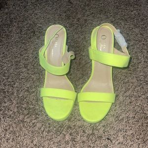 Brand new never worn like green block heels